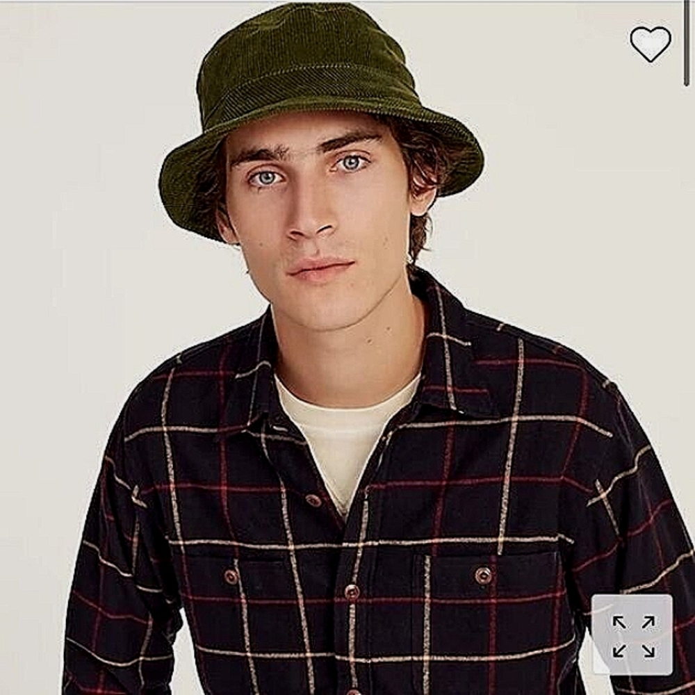 J. Crew Unisex Forest Green Corduroy Bucket Hat NWT!